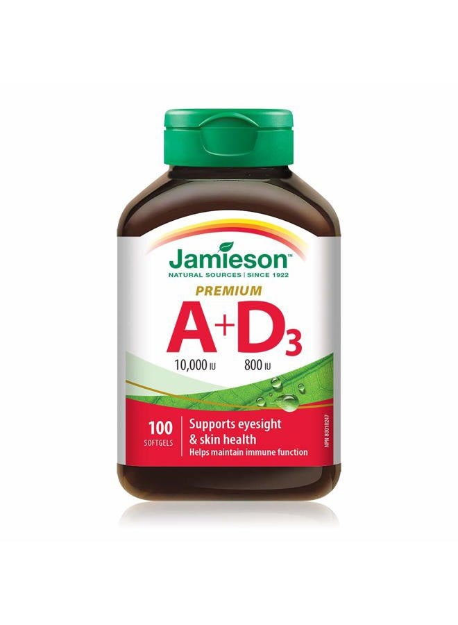 Jamieson Vitamin A & D Fortified 100 Softgels - Image 1