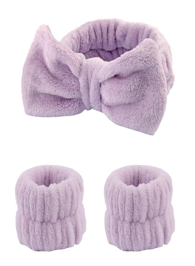 Sisadodo Skincare Headband and Wristband Set for Women and Girls - Purple Spa Face Washing Accessories - Image 1