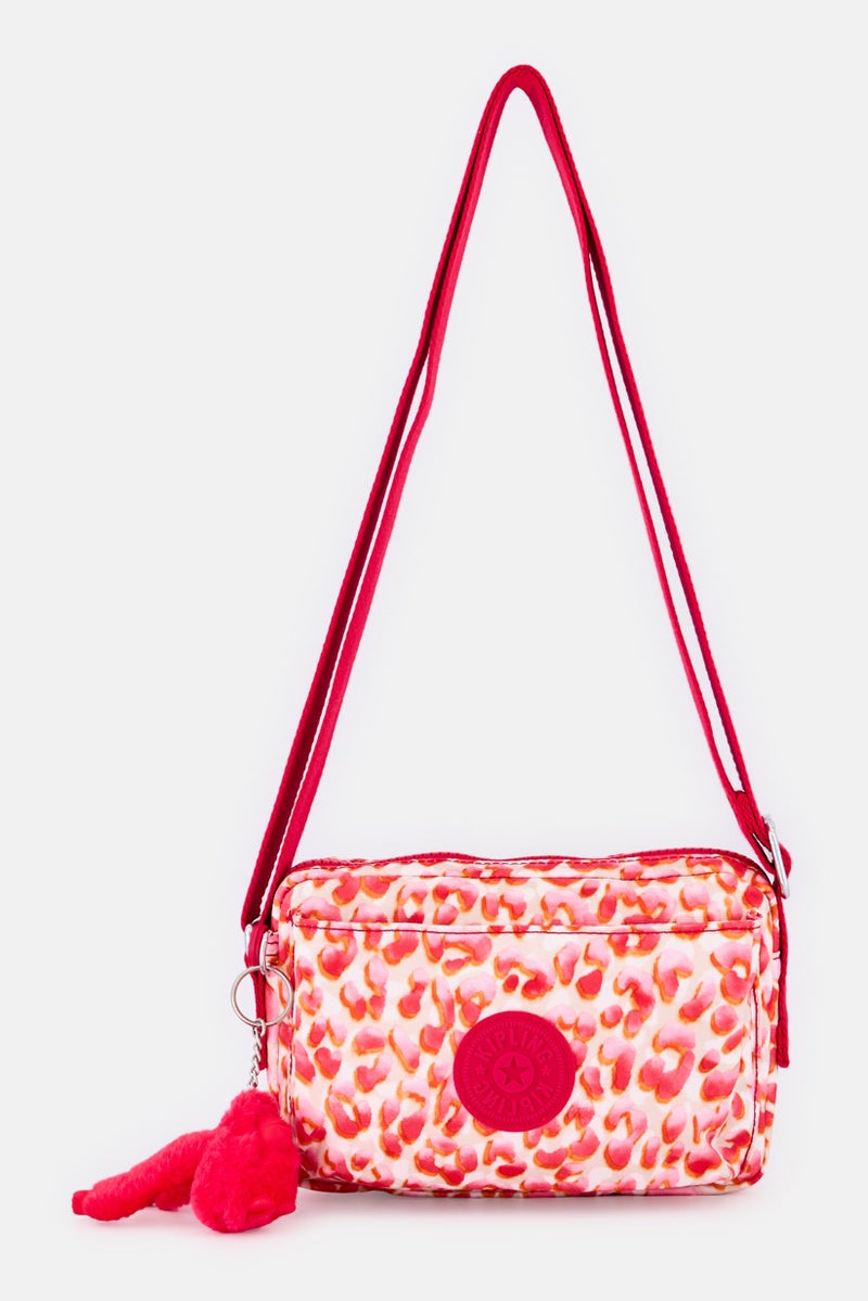 kipling حقيبة كتف مطبوعة بالكامل للنساء مع حلقة مفاتيح، متعددة الألوان - Image 1