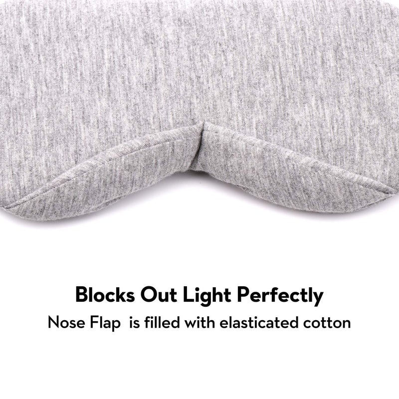Kimkoo Sleep Mask-Eye Mask for Sleeping, Sleeping Mask Blocking Out Light Perfectly for Women and Men, Soft and Comfortable Blindfold for Travelling, with Pouch (Black+Gray) - Image 3