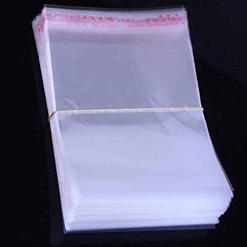 FeelBlue Transparent Plastic Poly Bags Bopp Pouches with Self Adhesive Tape, Reasealable, (Pack of 500Pcs) (9 * 14) - Image 1