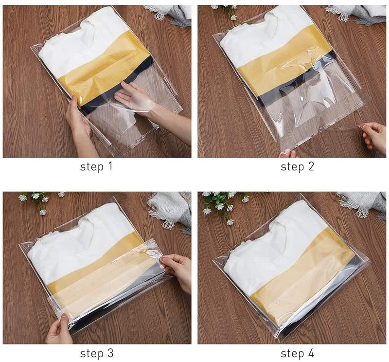 FeelBlue Transparent Plastic Poly Bags Bopp Pouches with Self Adhesive Tape, Reasealable, (Pack of 500Pcs) (9 * 14) - Image 4