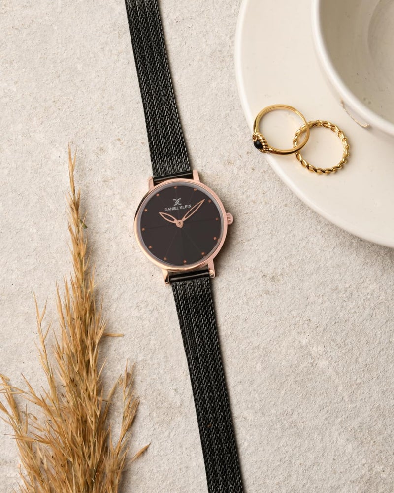 Daniel Klein Analog Black Dial Women's Watch-DK12058-3 - Image 2