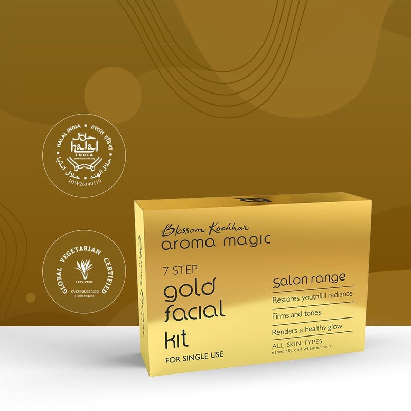 Aroma Magic مجموعة الوجه الذهبية من أروما ماجيك 7 خطوات تشد وتوحد لون البشرة وتمنح بشرة صحية ومتألقة مع مستخلصات زهور القطيفة والورد لجميع أنواع البشرة عبوة للاستخدام الفردي 1 20غ 18مل - Image 4