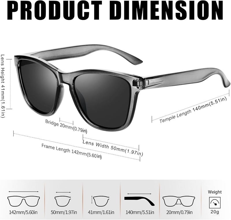 KANASTAL Polarized Sunglasses UV400 Classic Fashion Square Shades Men Women - Image 3