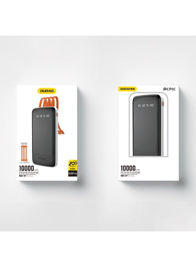 DUDAO K6PRO-B 10000MHA POWER BANK -BLK - Image 2