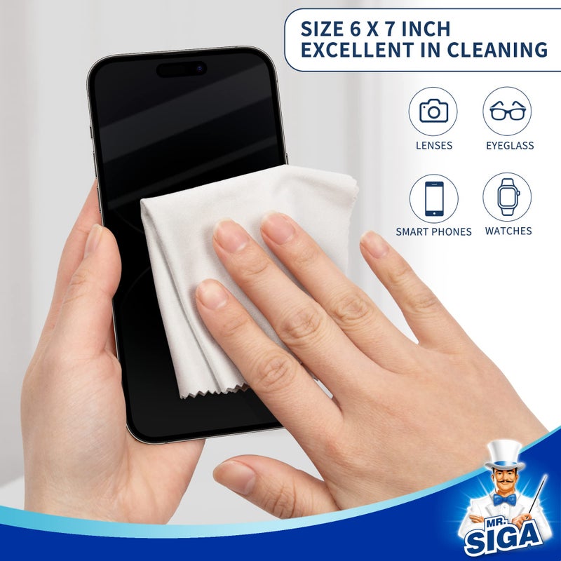 قماش تنظيف النظارات من مايكروفايبر من MR.SIGA، عبوة تحتوي على 6 قطع - Image 4