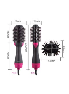 Electric Professional Straight Curling Hair Dryer Comb With Storage Box Black/Pink