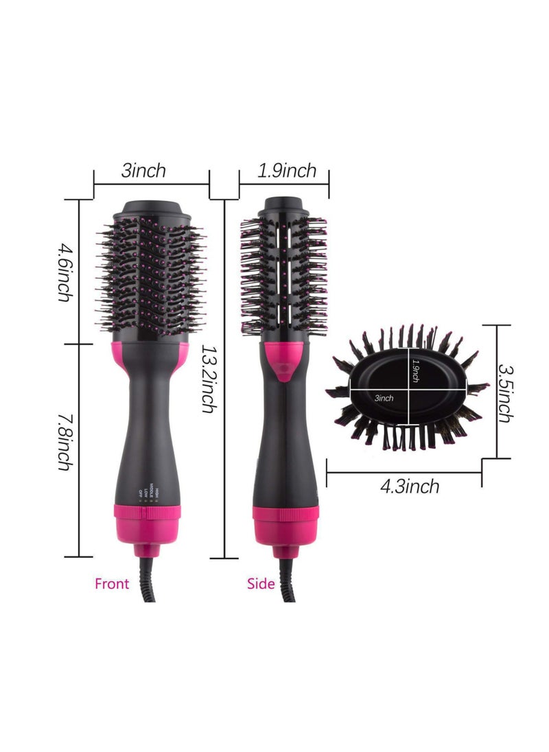 Generic - Electric Professional Straight Curling Hair Dryer Comb With Storage Box Black/Pink - Image 1