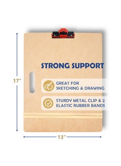 Falling In art Falling in Art 13x17 Drawing Boards, Portable Sketch Board with Adjustable Upgraded Clip and Side Handle, Art Clipboard for Studio and Classroom Drawing  - Image 2