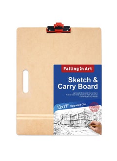 Falling In art Falling in Art 13x17 Drawing Boards, Portable Sketch Board with Adjustable Upgraded Clip and Side Handle, Art Clipboard for Studio and Classroom Drawing  - Image 1