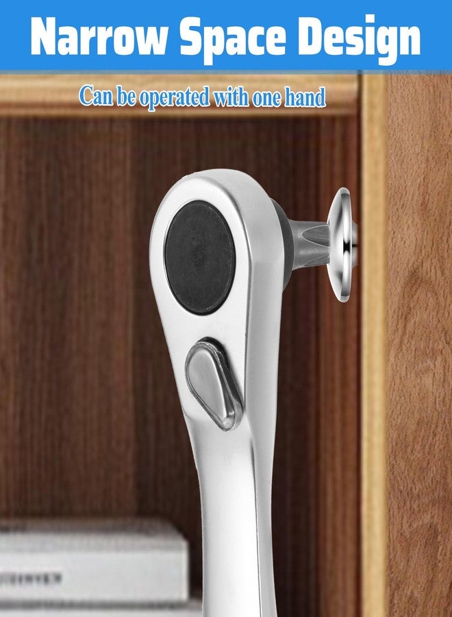 JIYIN 1/4 Inch Drive Micro Ratcheting Bit Driver, Mini Ratchet 72-Tooth Ratchet Screwdriver, 1/4 Hex Ratchet 90 Degree Right Angle Close Quarters Pocket Angled Screwdriver for Tight Spaces - Image 2