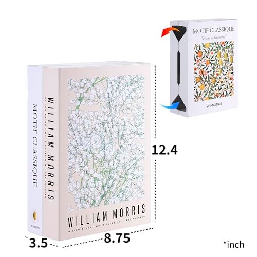 TastePick Book Shape Decorative Cable Management Box Expandable Cable Organizer Box with Magnetic Closure for Home Office William Morris Large - Image 3