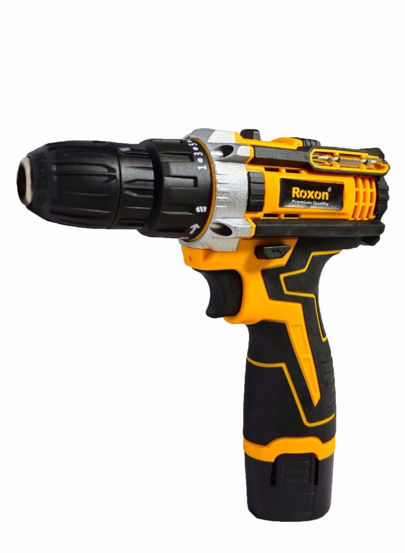 Roxon Premium Quality Charging Cordless Drill 12V DC With Li-Ion Batteries 1300mAh And Charger 220-240V 50/60Hz  - Image 1