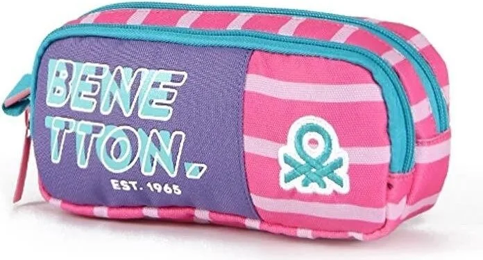 Benetton 4-Piece School Bag Set (Backpack, Lunch Box and Pen Holder) Water Bottle Gift!
