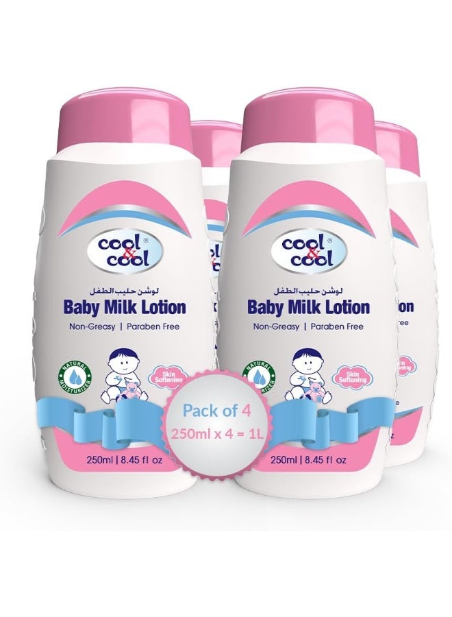 Cool & Cool عبوة من 4 لوشن حليب الأطفال - 250 مل - Image 1