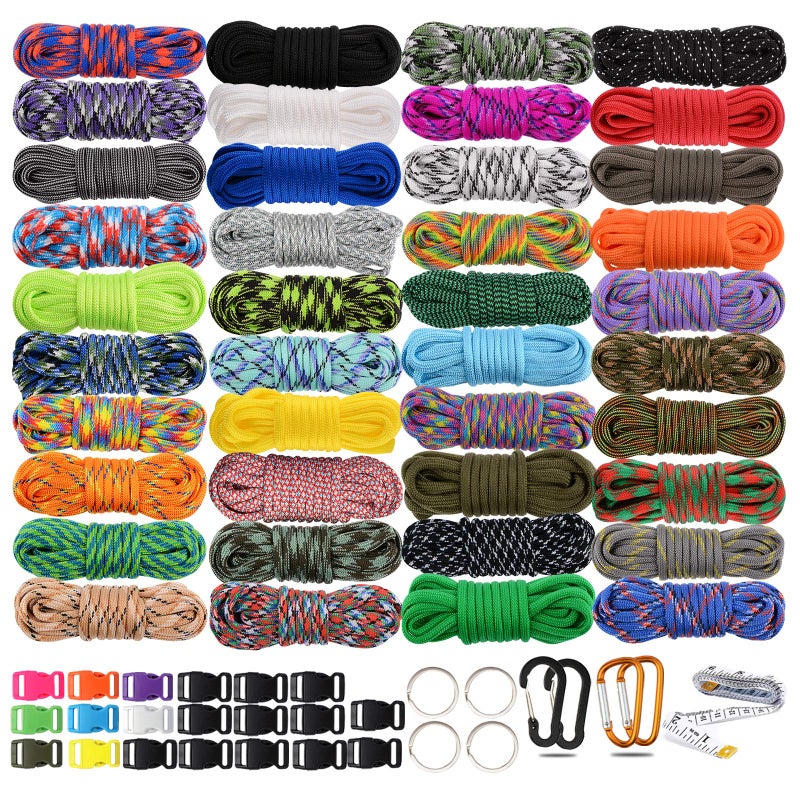 WEREWOLVES 550 Paracord Type III - Survival Paracord Bracelet Rope Kits - Tent Rope Parachute Cord Combo Crafting Kits, Many Colors of Outdoor Survival Rope - Great Gift (40 Color) - Image 1