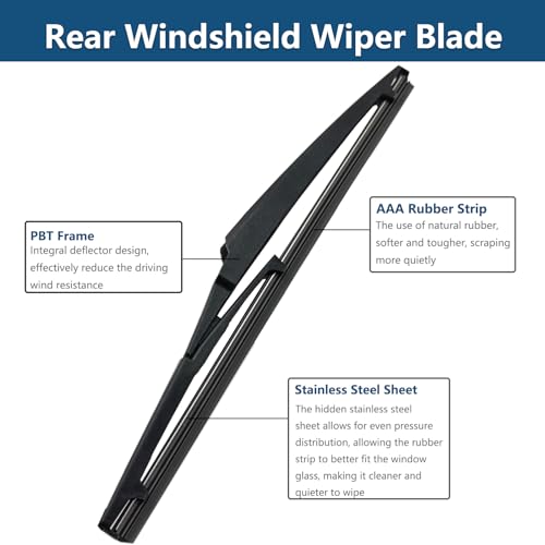 DUILEO Rear Windshield Wipers Blade Arm Set for Hyundai Kona 2018-2023 / for Hyundai Kona Electric 2019-2022 Back Glass Wiper Arm Blade Replacements All Seasons Fit - Image 4