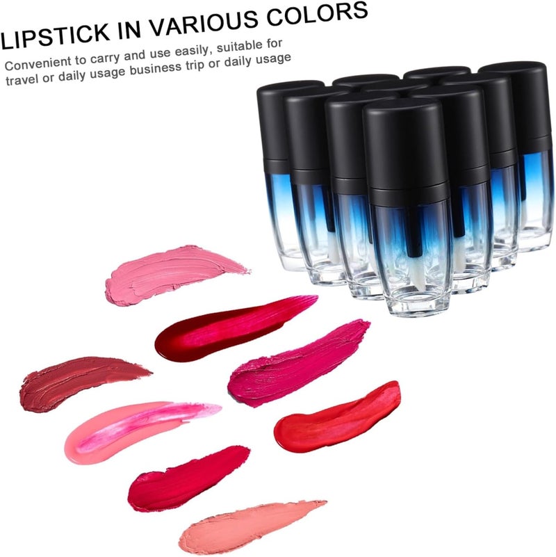 10pcs Refillable Gradient Lip Gloss Tubes Portable Empty Sample Containers for Travel Frosted Design with Leak Covers for Makeup and Daily Use - Image 5
