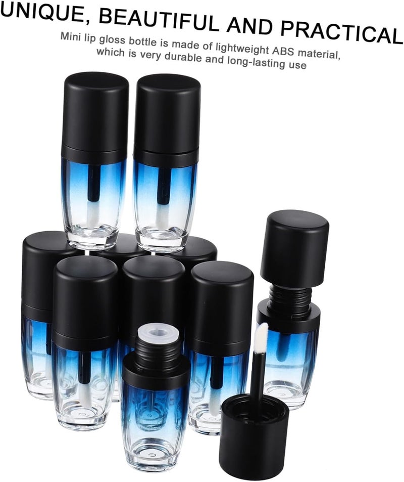 10pcs Refillable Gradient Lip Gloss Tubes Portable Empty Sample Containers for Travel Frosted Design with Leak Covers for Makeup and Daily Use - Image 3
