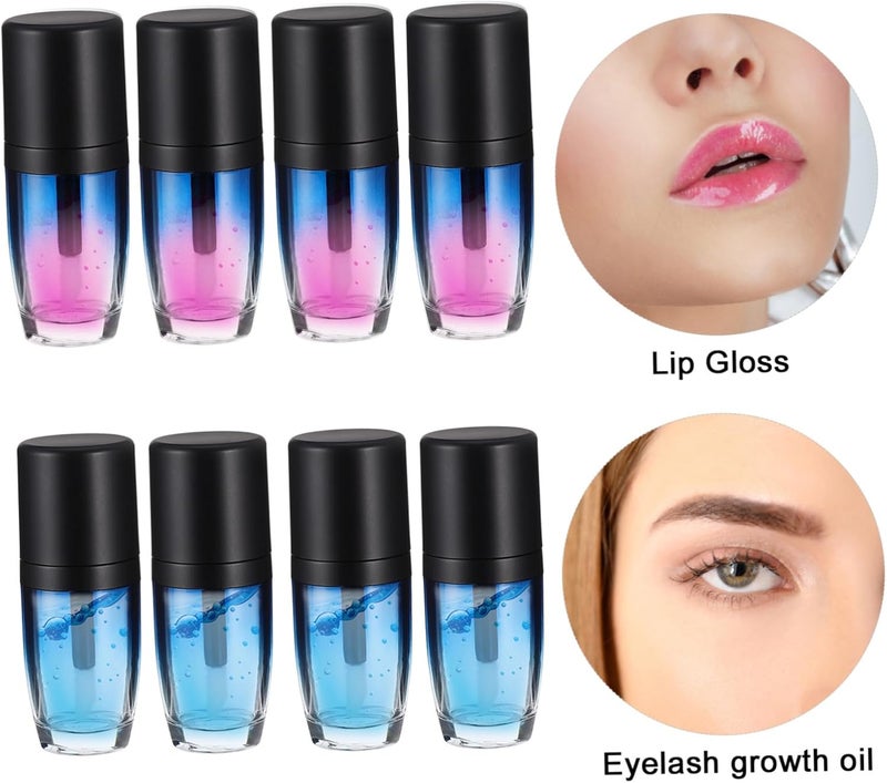 10pcs Refillable Gradient Lip Gloss Tubes Portable Empty Sample Containers for Travel Frosted Design with Leak Covers for Makeup and Daily Use - Image 2