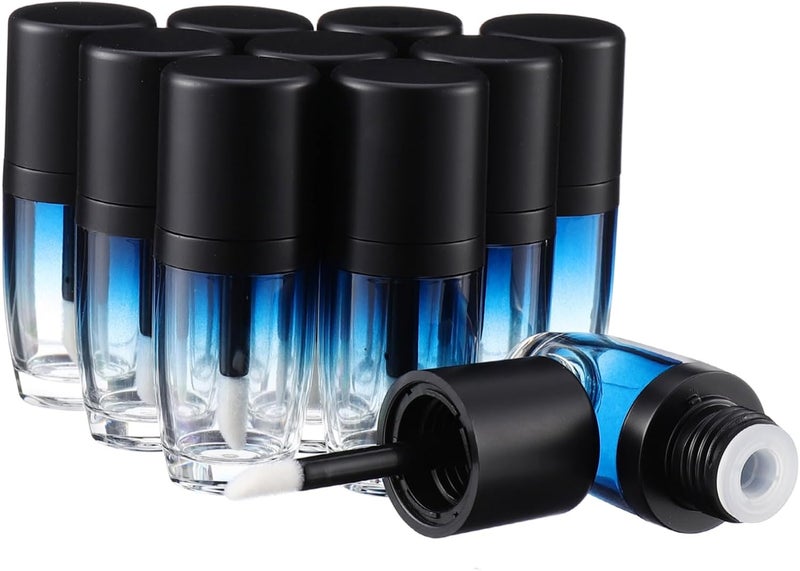 10pcs Refillable Gradient Lip Gloss Tubes Portable Empty Sample Containers for Travel Frosted Design with Leak Covers for Makeup and Daily Use - Image 1