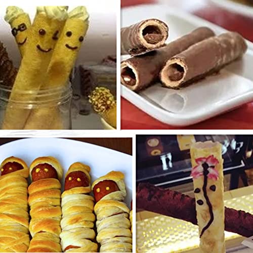 Joyeee 16-Pack Cannoli Tubes Molds Set, With 4.7 Inch Non-Stick Tubes, Large, Reusable Piping Bag, Brush and Stainless Steel Tips, Forms Kit for Croissant Shells and Cream Roll Baking - Image 5