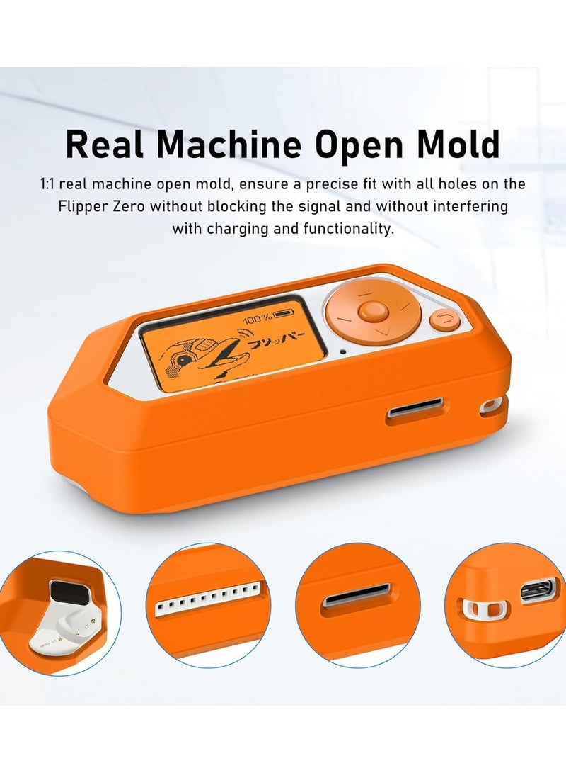Soft Silicone Protective Case Cover for Flipper Zero (Orange)  - Image 4