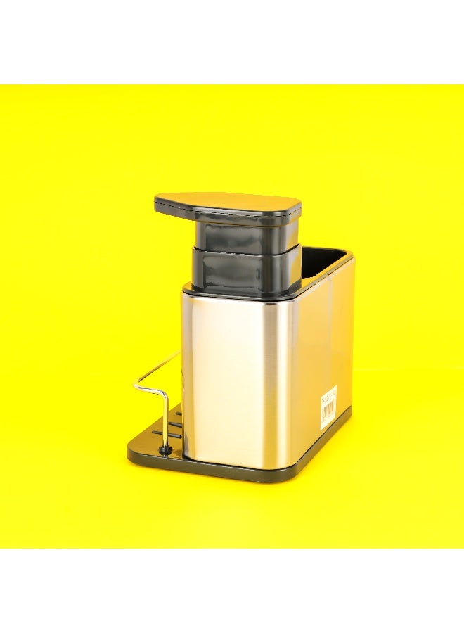 Royalford Sink Caddy- RF12242| Versatile Refillable Dispenser for Liquid Soap, Innovative Design with Sponge, Scrubber Holder| Effortless Dispensing, Perfect For Kitchen Use| Silver and black Silver/Black - Image 4