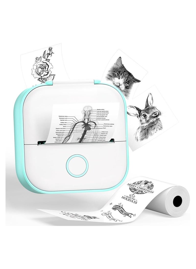 phomemo T02 Sticker Printer - Mini Thermal Printer, Sticker Maker Machine, Portable Bluetooth Sticky Note Printer for Anatomy Flashcards, Journal, Photos, Notes, Kids Gift, Green  - Image 2