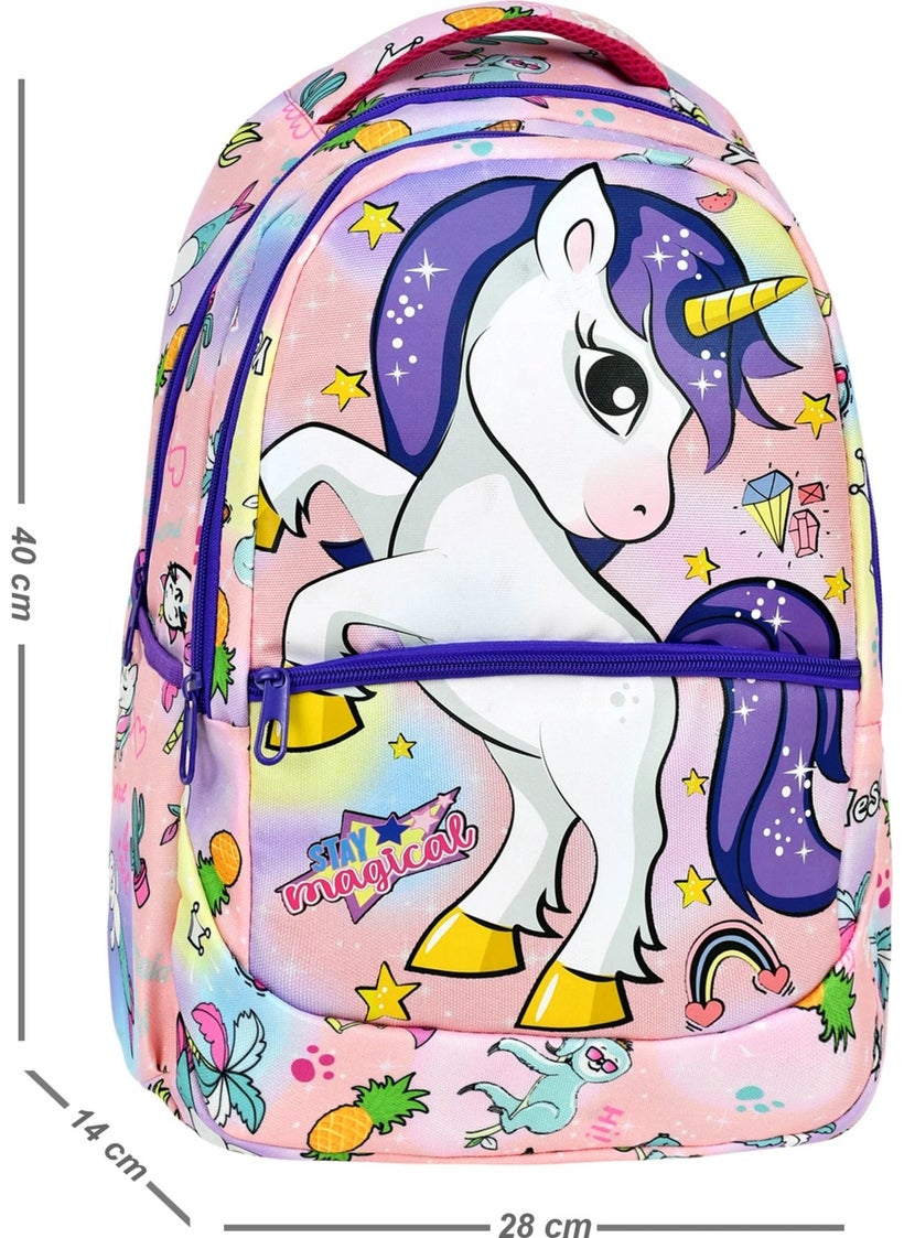 Çantaland 3-Piece Primary School Unicorn Patterned, Girls Lunch Box and Pencil Case School Bag  - Image 5