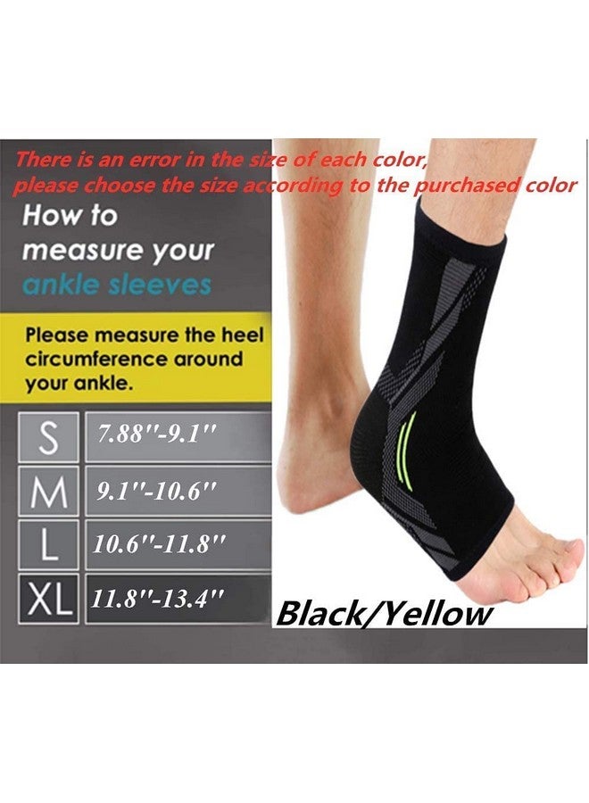 serveuttam Nylon Ankle Support Brace Adjustable Sleeves - Running Compression Foot Brace For Men Women | Ankle Binder Pain Relief For Ankle Sprained (Maroon) (Blue Black, Xl) (Red, L) - Image 2
