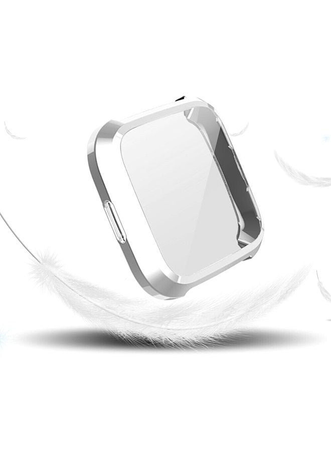 NIBEMINENT Slim Full Screen Protector Protect Frame Case Cover For Fitbit Versa Lite Watch Silver  - Image 3