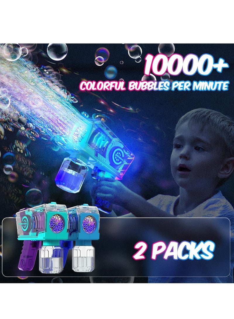 Eaglestone Bubble Gun for Kids 2 Packs, Automatic Bubble Machine, 10-Hole Bubbles Wands Blaster for Toddlers with LED Lights & Solution, Easter, Party Favor, Outdoor Toys for Boys & Girls - Image 3