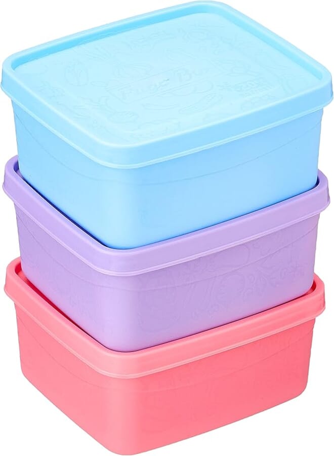 Arafa plastic food storage boxes set, made in egypt multi-color