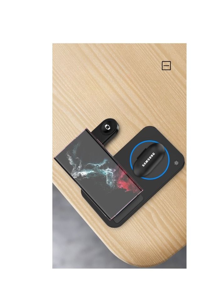 AROAQ Foldable 3 In 1 Wireless Charger Universal For All QI Mobile Phones 15W Fast Charge For Samsung Watches - Image 2
