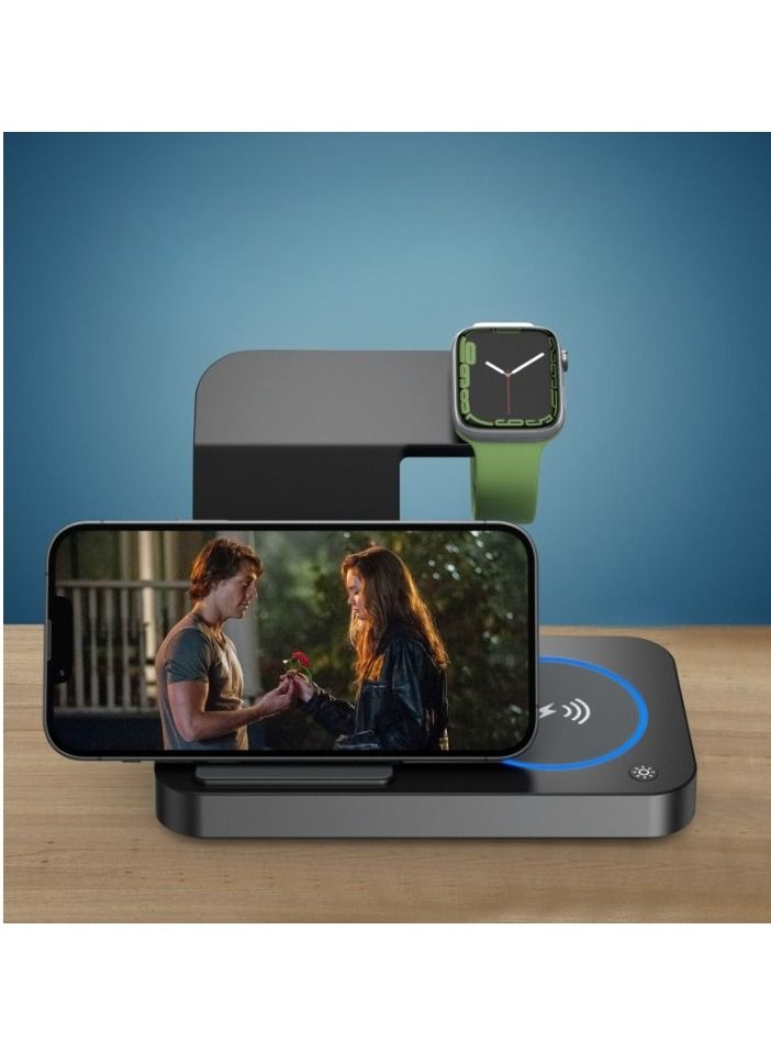 AROAQ Foldable 3 In 1 Wireless Charger Universal For All QI Mobile Phones 15W Fast Charge For Samsung Watches - Image 4