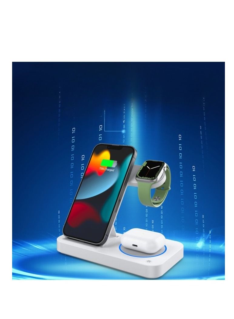 AROAQ Foldable 3 In 1 Wireless Charger Universal For All QI Mobile Phones 15W Fast Charge For Samsung Watches - Image 5