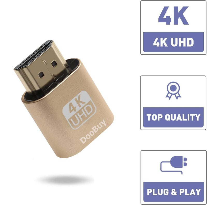 DooBuy 4K HDMI Dummy, HDMI Adapter Plug Virtual Monitor Display Emulator, Headless Display Adapter Supports up to 3840x2160@60Hz, 1080@120Hz DVI EDID Emulator. - Image 2