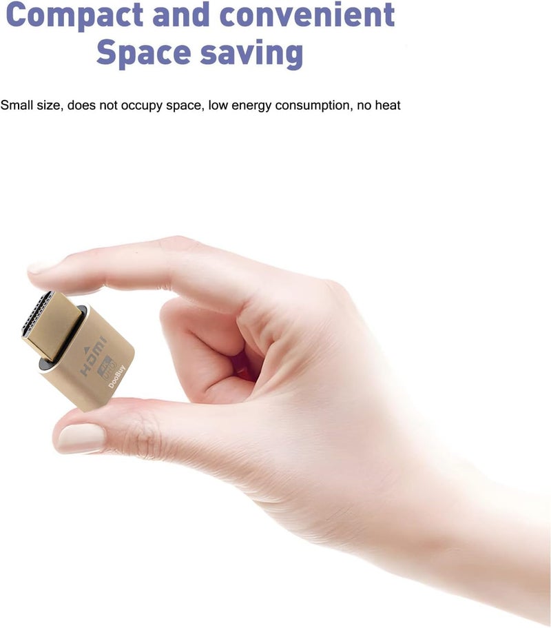 DooBuy 4K HDMI Dummy, HDMI Adapter Plug Virtual Monitor Display Emulator, Headless Display Adapter Supports up to 3840x2160@60Hz, 1080@120Hz DVI EDID Emulator. - Image 4