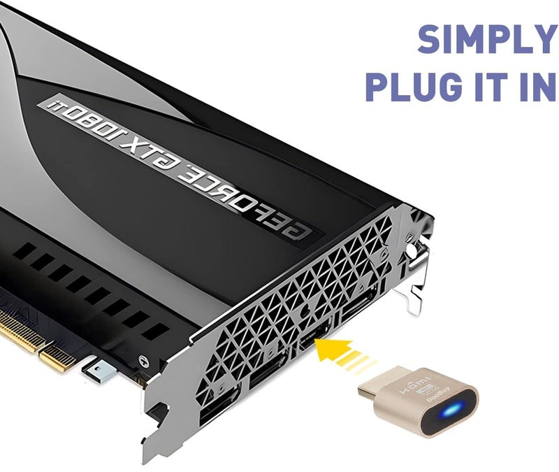 DooBuy 4K HDMI Dummy, HDMI Adapter Plug Virtual Monitor Display Emulator, Headless Display Adapter Supports up to 3840x2160@60Hz, 1080@120Hz DVI EDID Emulator. - Image 3