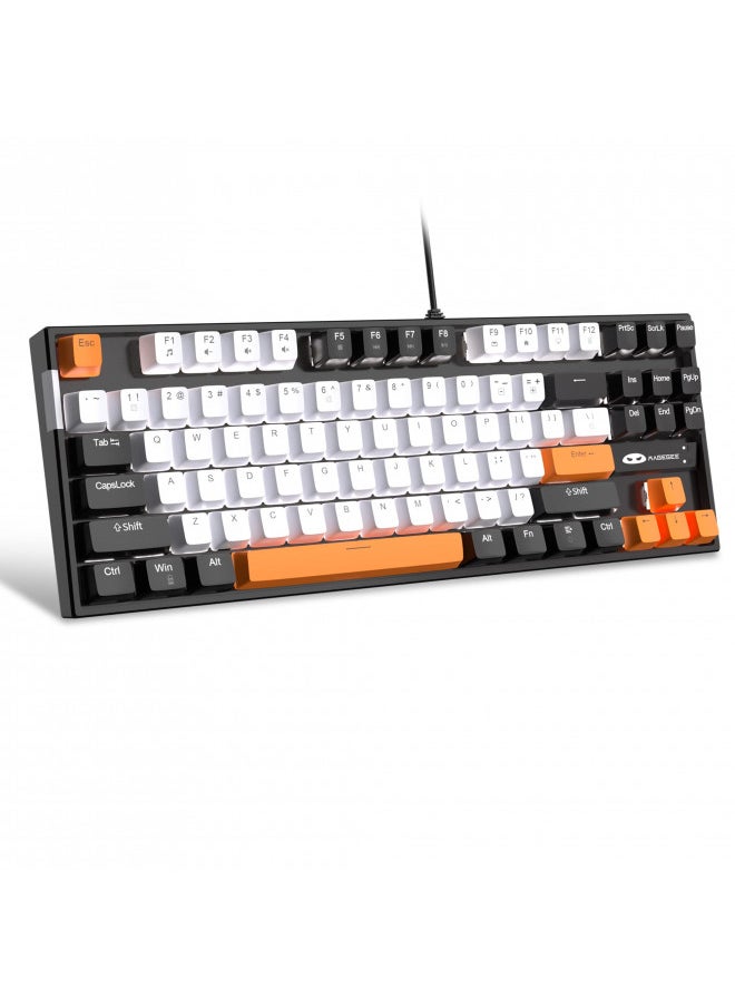 MageGee 75% Mechanical Gaming Keyboard with Yellow Switch, LED White Backlit Keyboard, 87 Keys Compact TKL Wired Computer Keyboard for Windows Laptop PC Gamer - White/Black - pzsku/ZBA82F635869EFC8B34D1Z/45/_/1732280653/f88aa194-6434-4bf3-b27f-8363a22e27e9