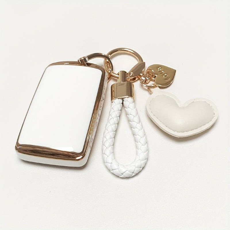 White TPU Case For Mazda Key Fob Cover With Keychain Compatible With Models 3 6 CX 5 CX 9 CX 30 CX 50 CX 70 2019 2020 2021 2022 2023 2024 2025 - Image 3