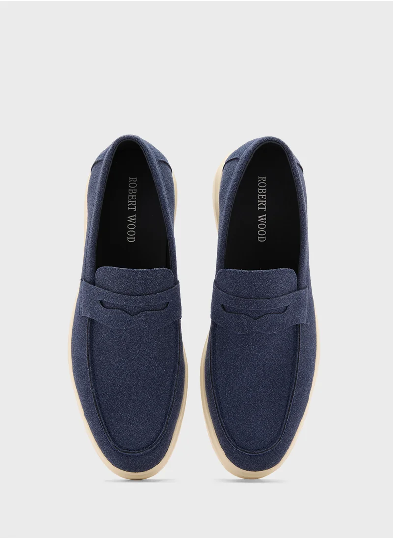 Robert Wood Smart Casual Suede Slip Ons