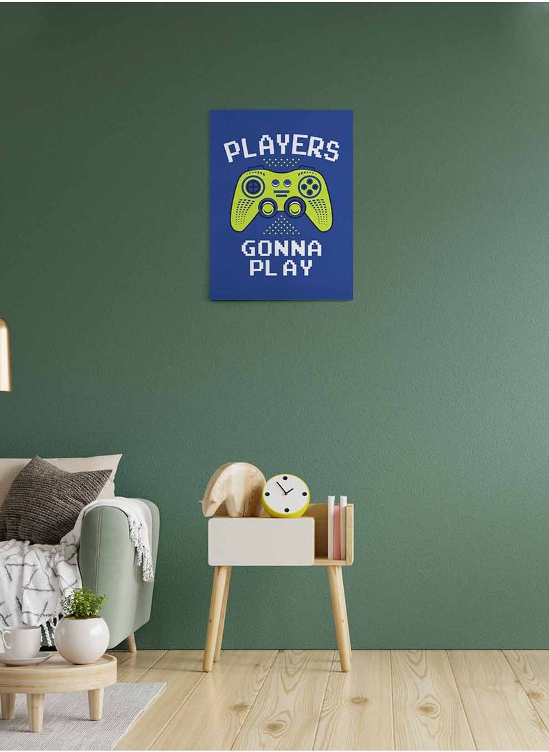 LOWHA Framed Canvas Wall Art Stretched Over Wooden Frame, Players Gonna Play Gaming Painting, For Home, Living Room, Office Decor  - Image 3