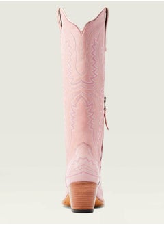 Loquat Cowboy Boots For Women Western Embroidered Cowgirl Boots Chunky Heel Wide Tube Boots Pull on Pointy Toe Vintage Boots Pink  - Image 3