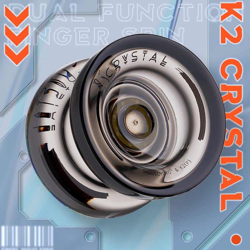 MAGICYOYO Dual Purpose Yoyo for Children Beginners - Responsive K2 Crystal Black, Professional Ball with Unresponsive Bearing, Bearing Remover, Axle Tool and Bag - Image 2