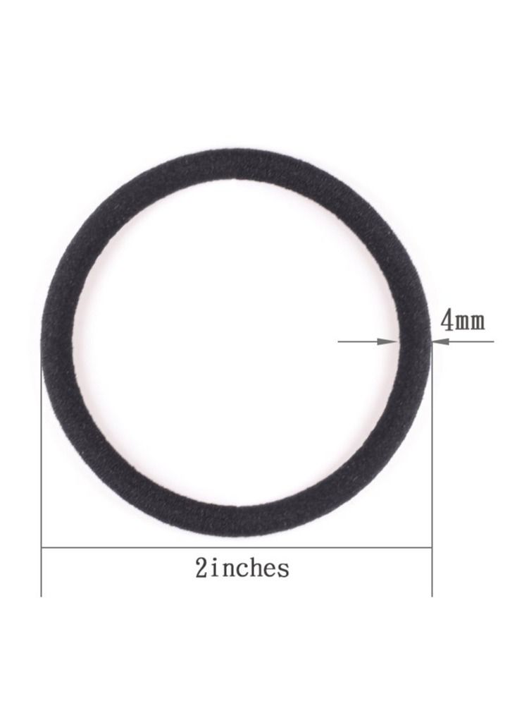 ORiTi 120 Pieces Black Hair Ties for Thick and Curly Hair Ponytail Holders Hair Elastic Band for Women or Men 4mm - Image 5
