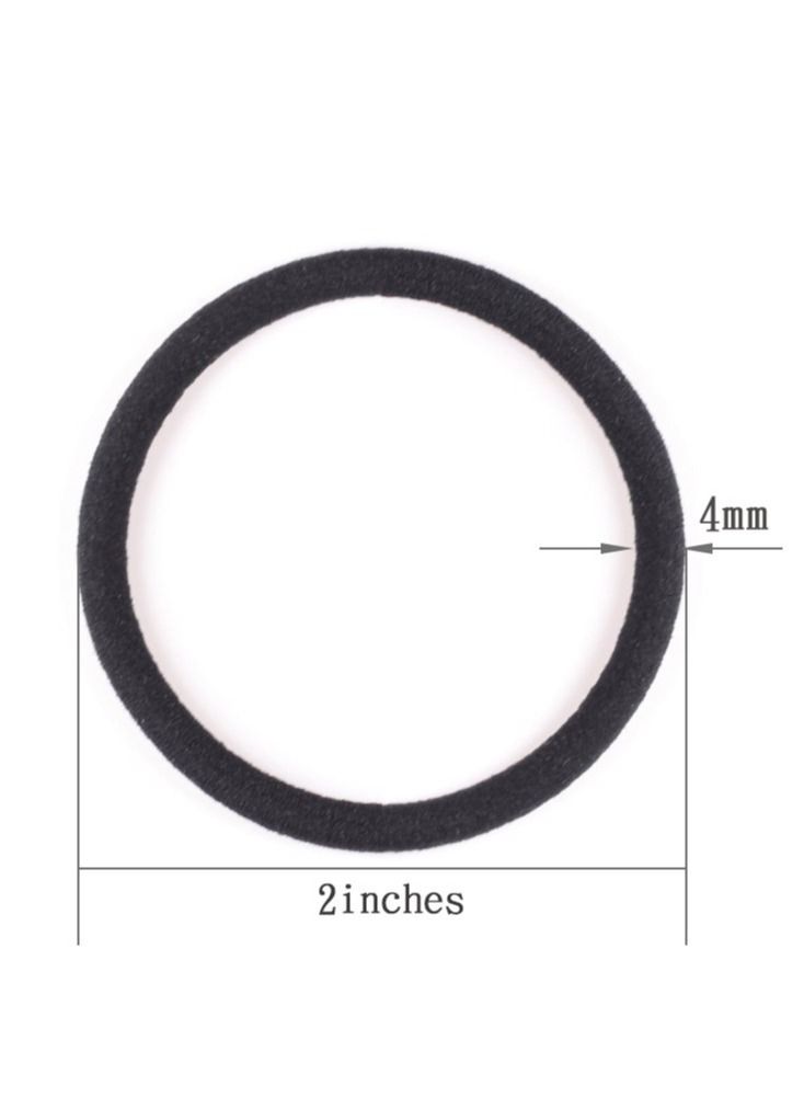 ORiTi 120 Pieces Black Hair Ties for Thick and Curly Hair Ponytail Holders Hair Elastic Band for Women or Men 4mm - Image 2