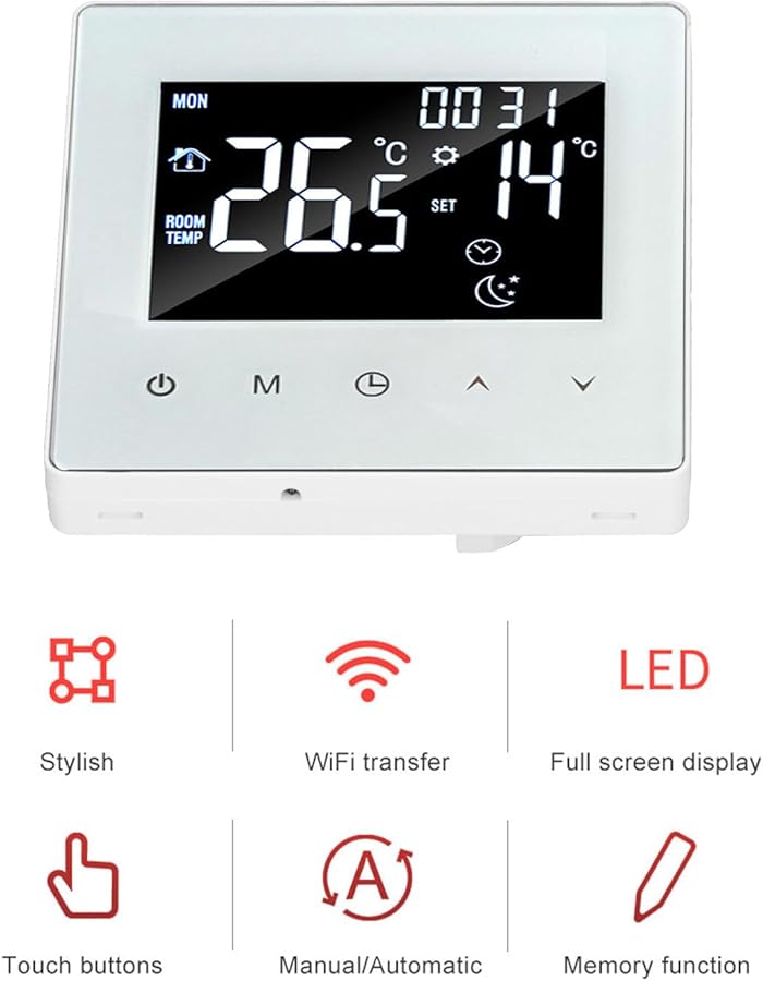 منظم حرارة قابل للبرمجة بشاشة LCD لتوفير الطاقة وسهولة التركيب - Image 4